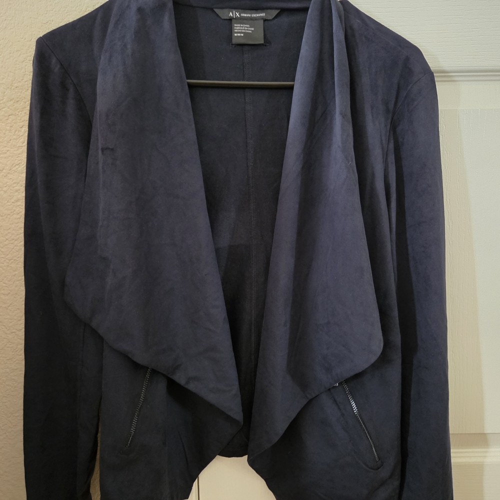 Armani Exchange Navy Draped Blazer